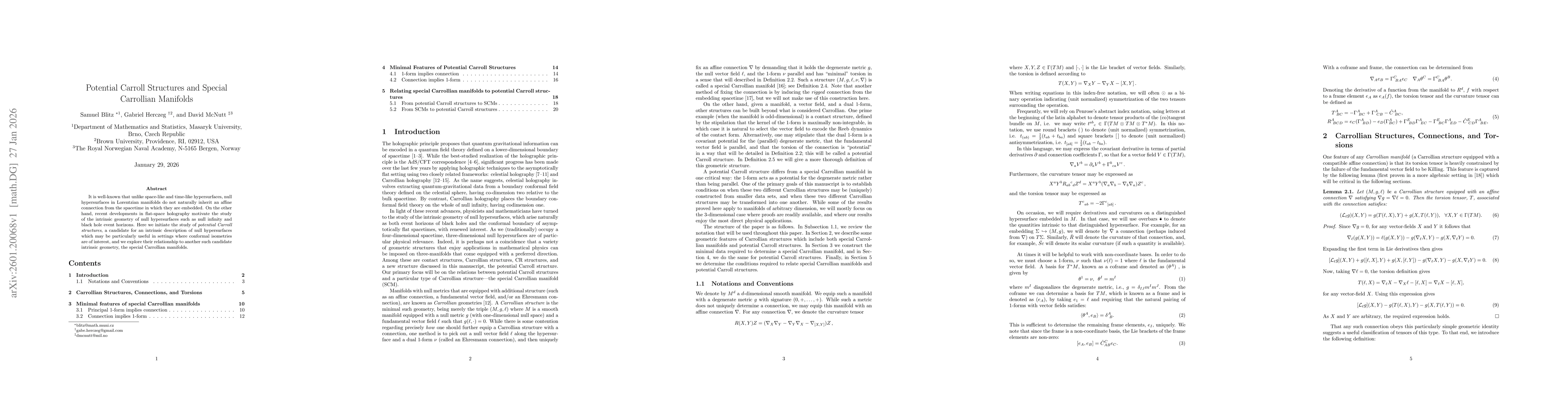 Thumbnail for Potential Carroll Structures and Special Carrollian Manifolds