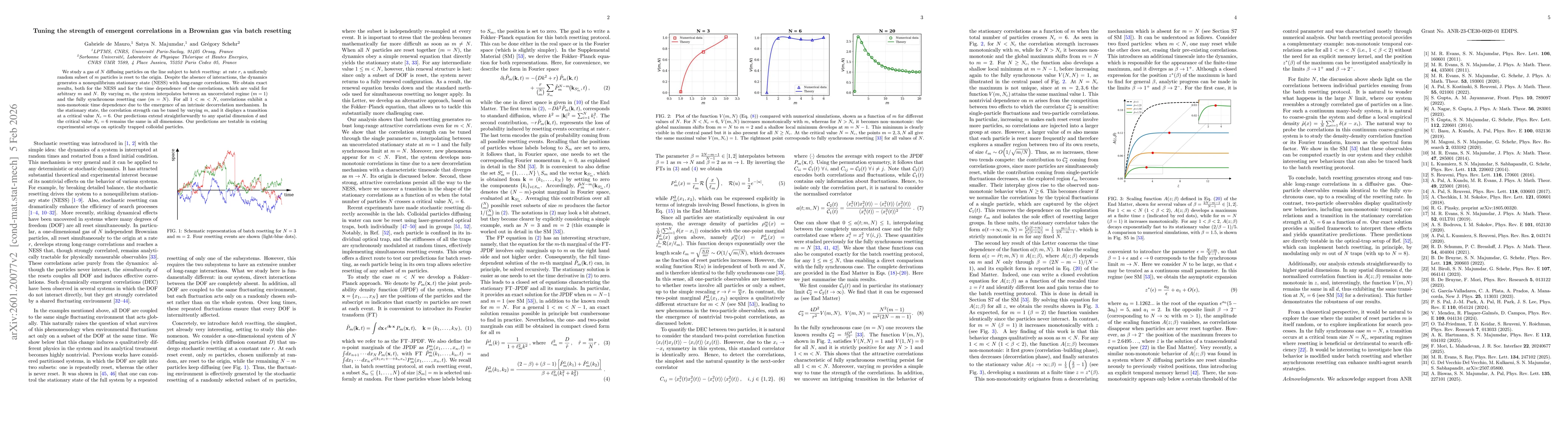 Thumbnail for Tuning the strength of emergent correlations in a Brownian gas via batch resetting