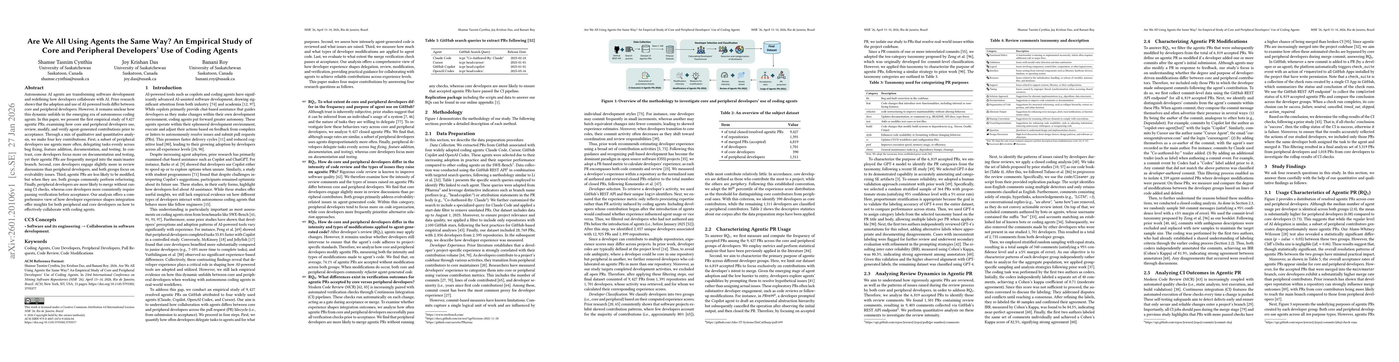 Thumbnail for Are We All Using Agents the Same Way? An Empirical Study of Core and Peripheral Developers Use of Coding Agents