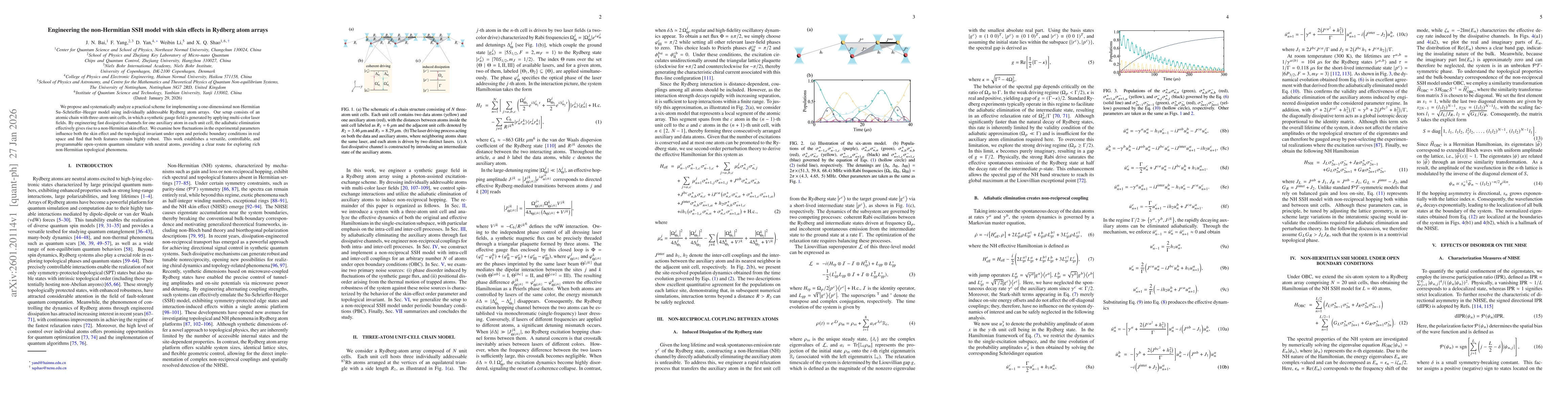 Thumbnail for Engineering the non-Hermitian SSH model with skin effects in Rydberg atom arrays