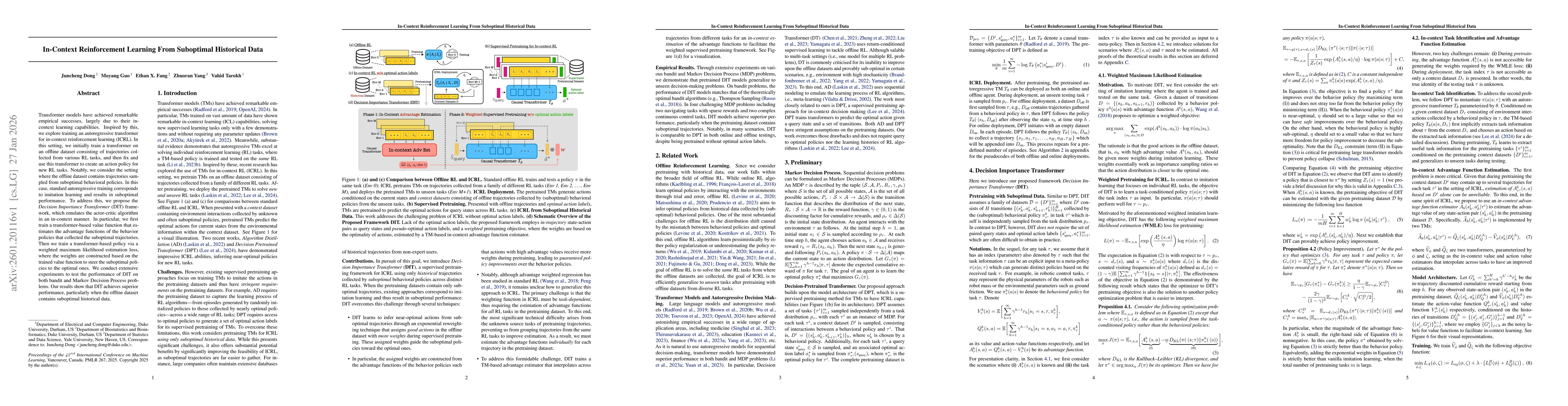Thumbnail for In-Context Reinforcement Learning From Suboptimal Historical Data