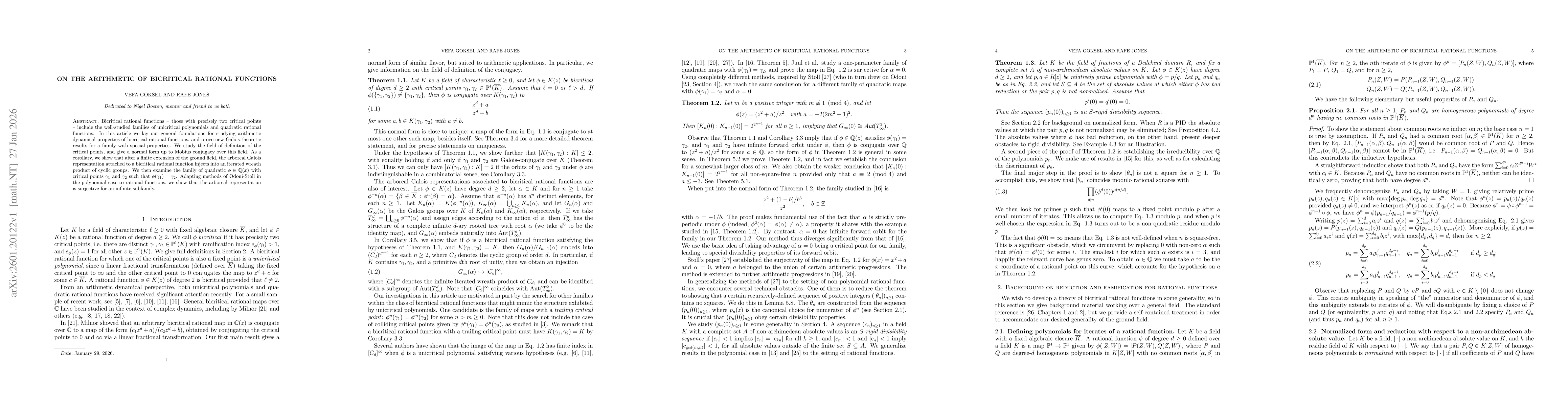 Thumbnail for On the Arithmetic of Bicritical Rational Functions
