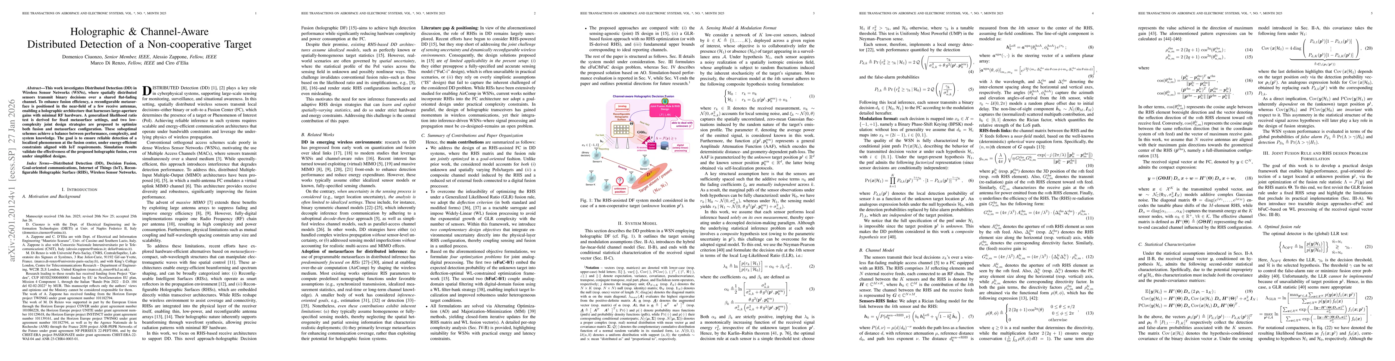 Thumbnail for Holographic & Channel-Aware Distributed Detection of a Non-cooperative Target