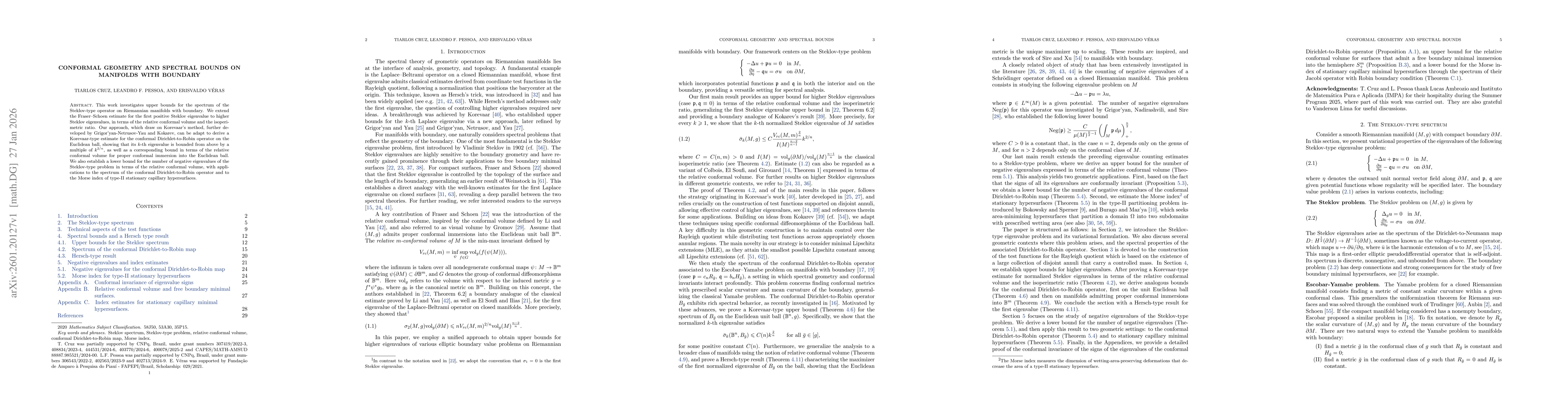 Thumbnail for Conformal Geometry and Spectral Bounds on Manifolds with Boundary