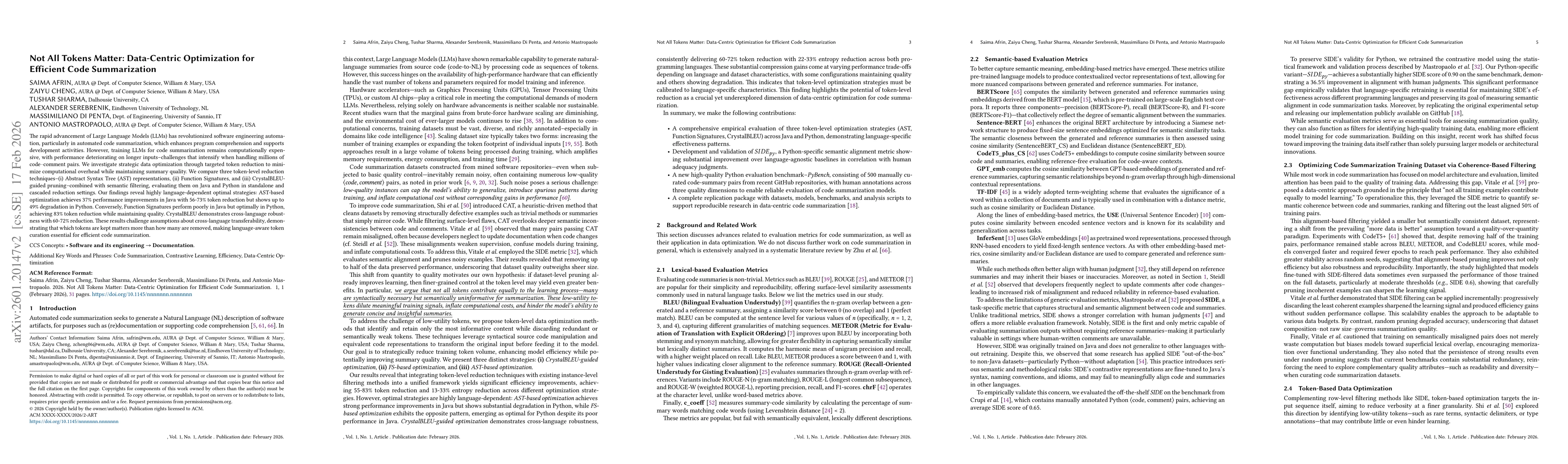 Thumbnail for Not All Tokens Matter: Data-Centric Optimization for Efficient Code Summarization