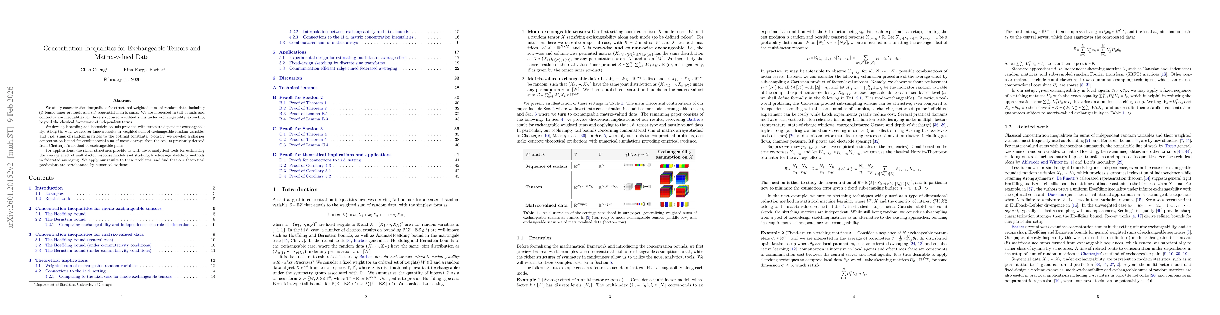 Thumbnail for Concentration Inequalities for Exchangeable Tensors and Matrix-valued Data