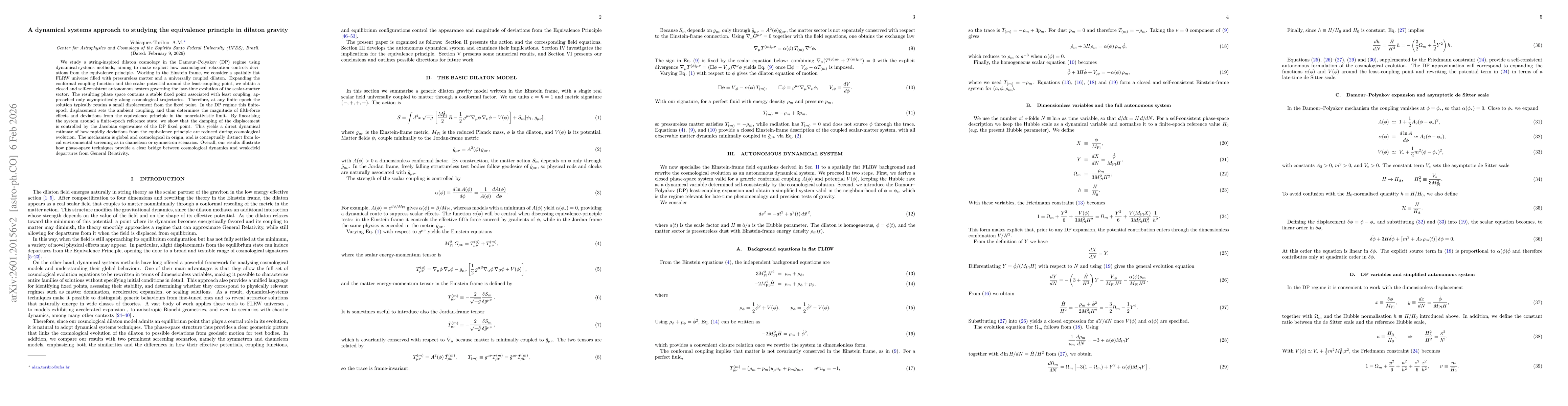 Thumbnail for A dynamical systems approach to studying the equivalence principle in dilaton gravity