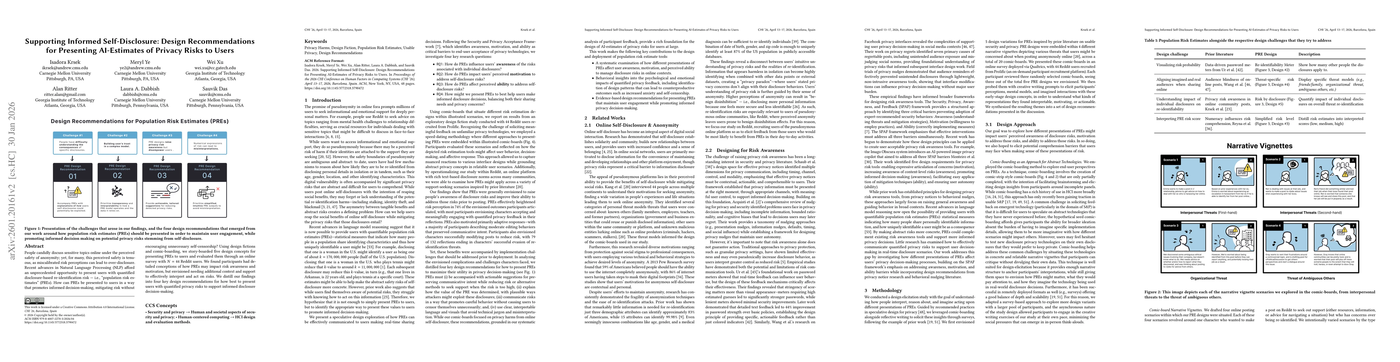 Thumbnail for Supporting Informed Self-Disclosure: Design Recommendations for Presenting AI-Estimates of Privacy Risks to Users