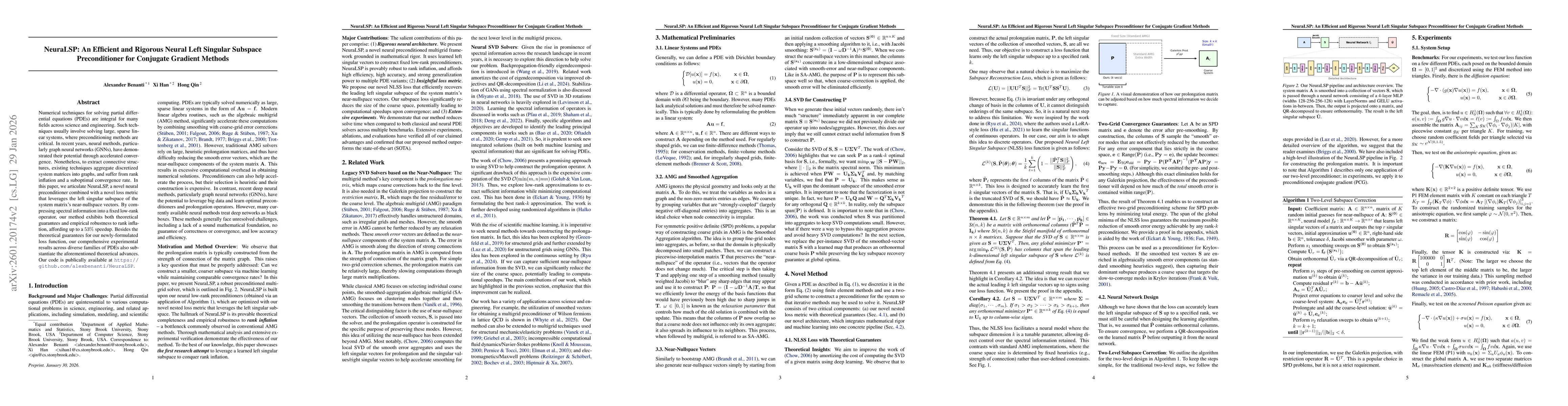 Thumbnail for NeuraLSP: An Efficient and Rigorous Neural Left Singular Subspace Preconditioner for Conjugate Gradient Methods