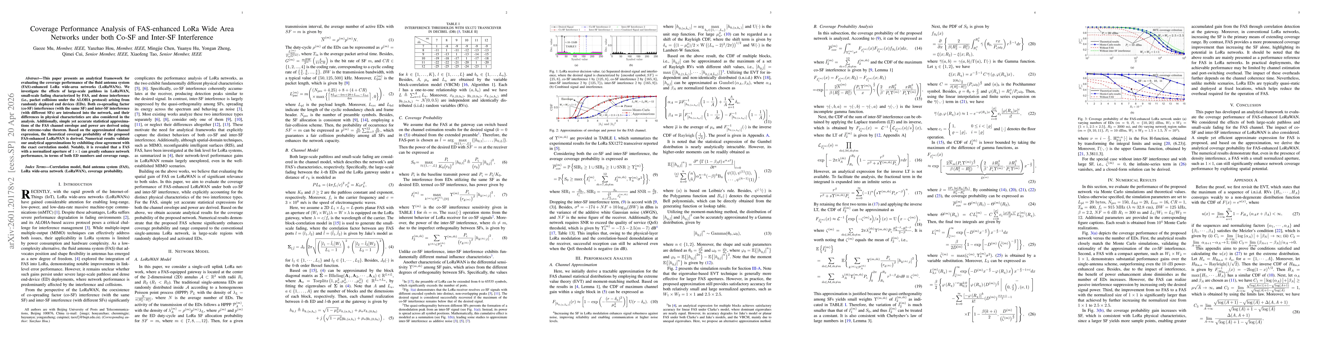 Thumbnail for Coverage Performance Analysis of FAS-enhanced LoRa Wide Area Networks under both Co-SF and Inter-SF Interference