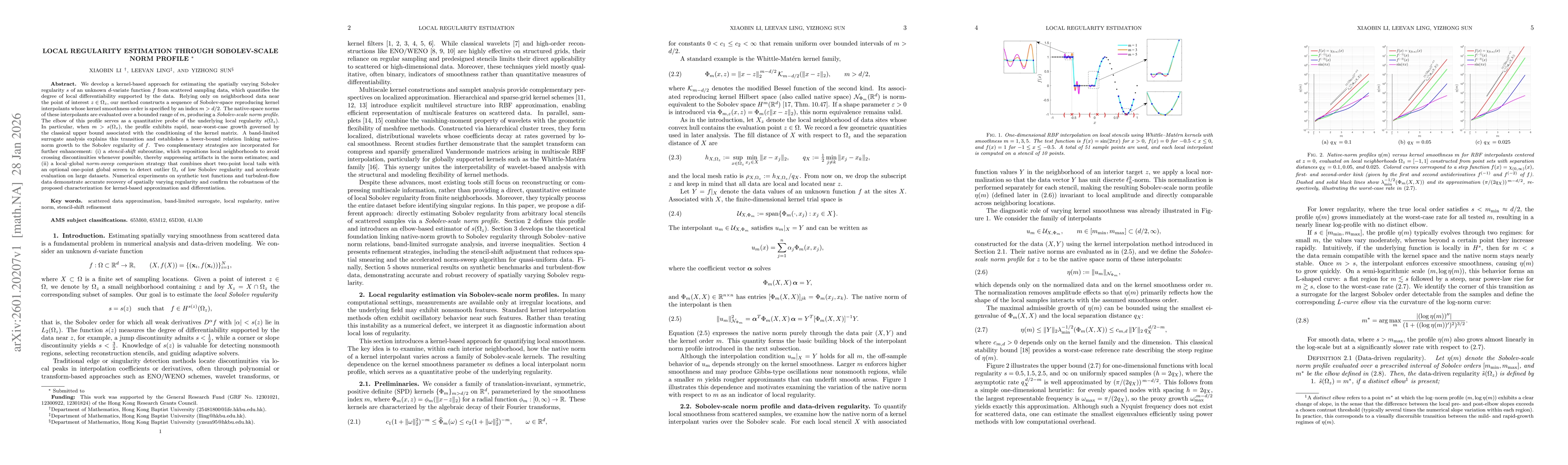 Thumbnail for Local Regularity Estimation through Sobolev-Scale Norm Profile