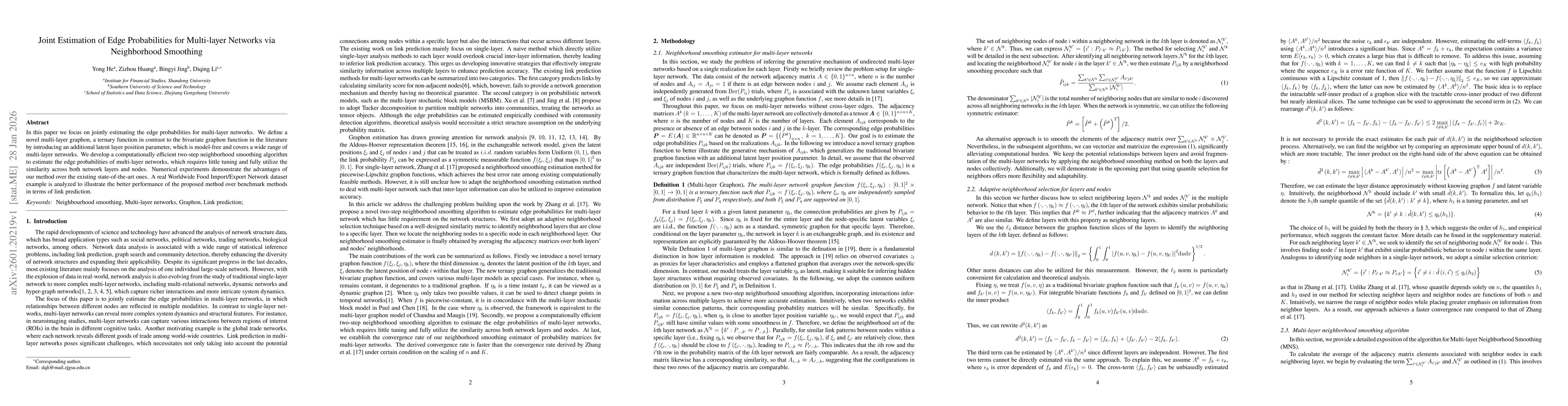 Thumbnail for Joint Estimation of Edge Probabilities for Multi-layer Networks via Neighborhood Smoothing