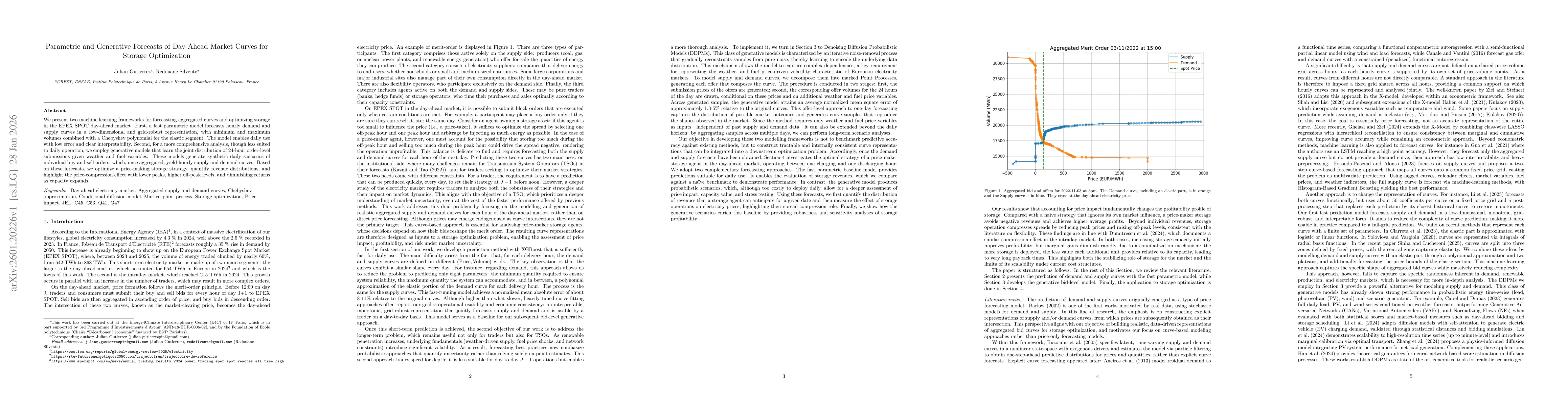 Thumbnail for Parametric and Generative Forecasts of Day-Ahead Market Curves for Storage Optimization