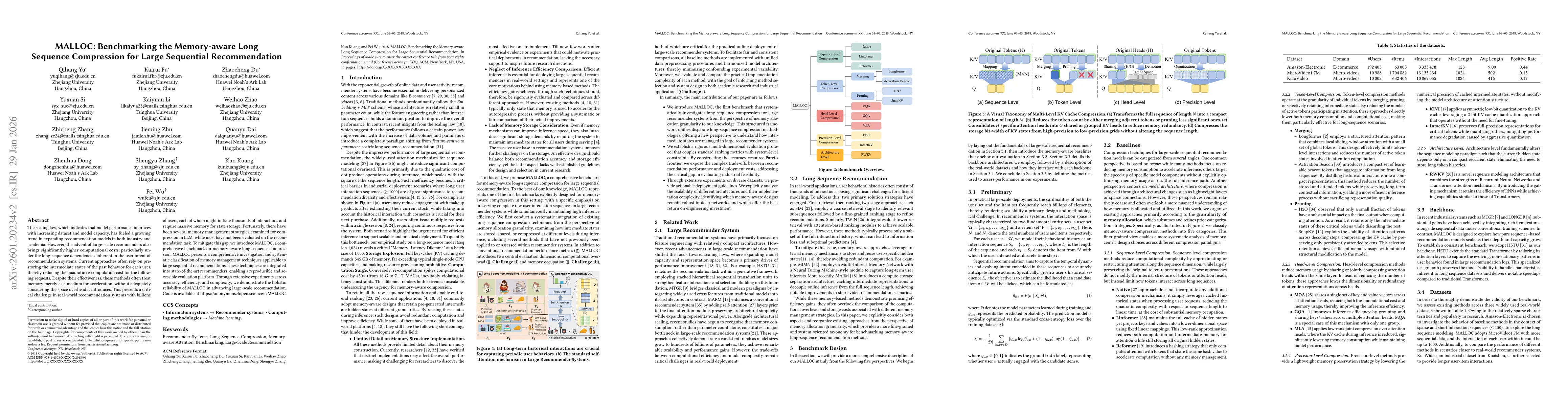 Thumbnail for MALLOC: Benchmarking the Memory-aware Long Sequence Compression for Large Sequential Recommendation