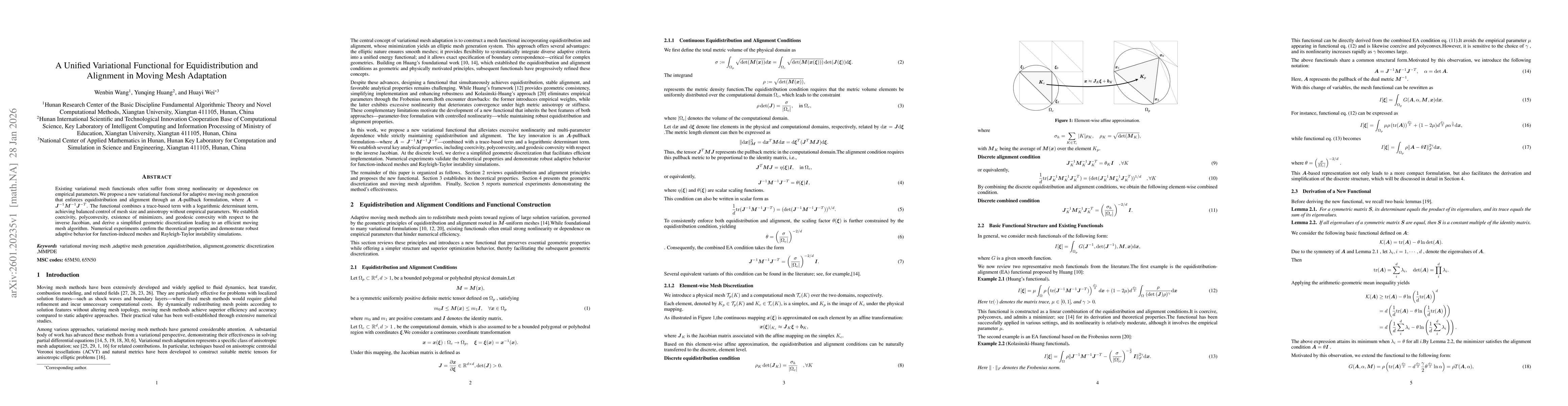 Thumbnail for A Unified Variational Functional for Equidistribution and Alignment in Moving Mesh Adaptation