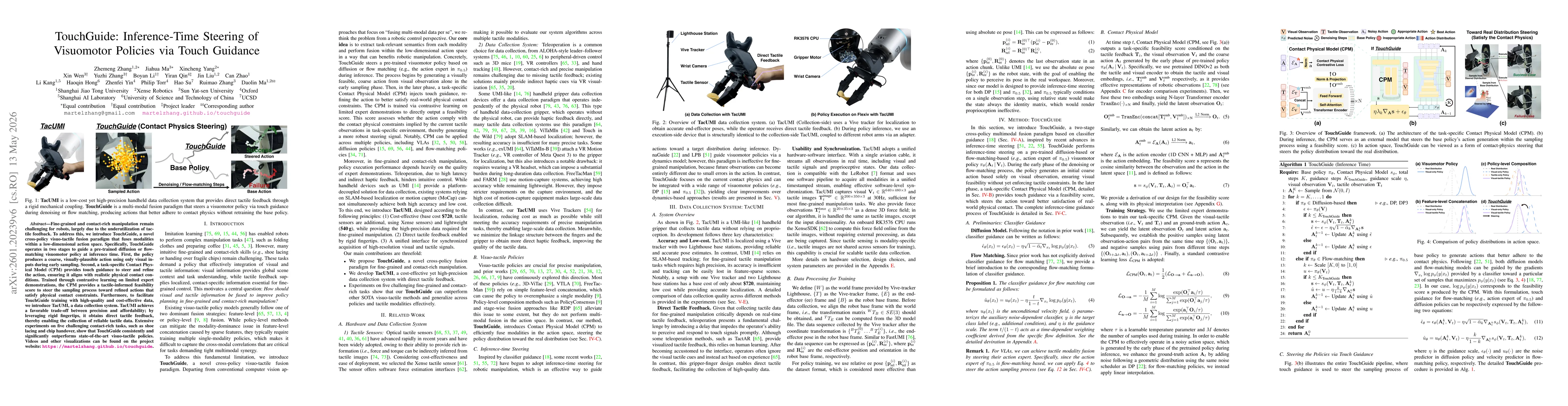 Thumbnail for TouchGuide: Inference-Time Steering of Visuomotor Policies via Touch Guidance