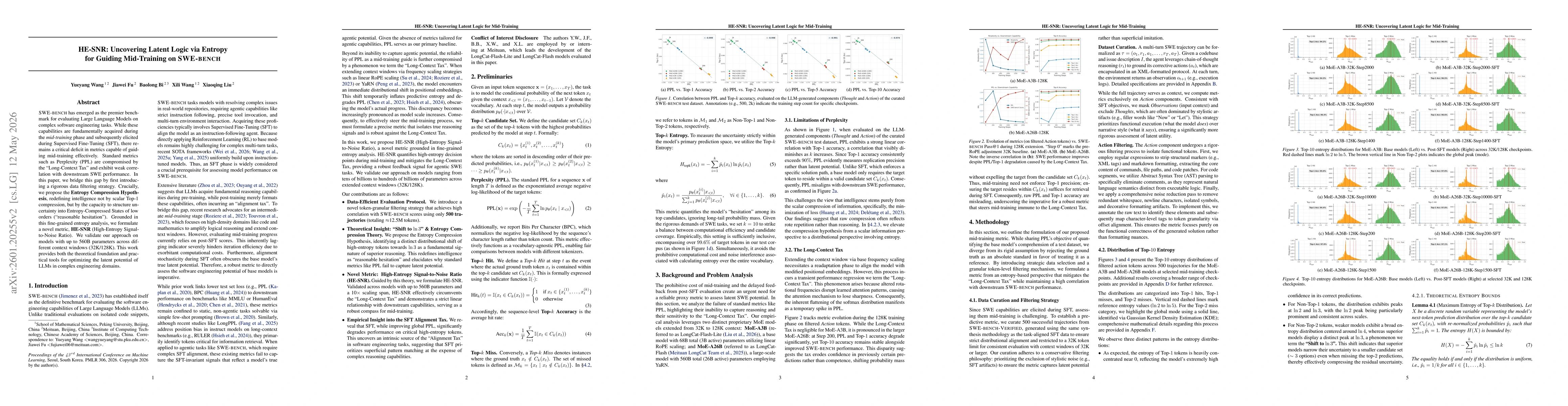 Thumbnail for HE-SNR: Uncovering Latent Logic via Entropy for Guiding Mid-Training on SWE-BENCH