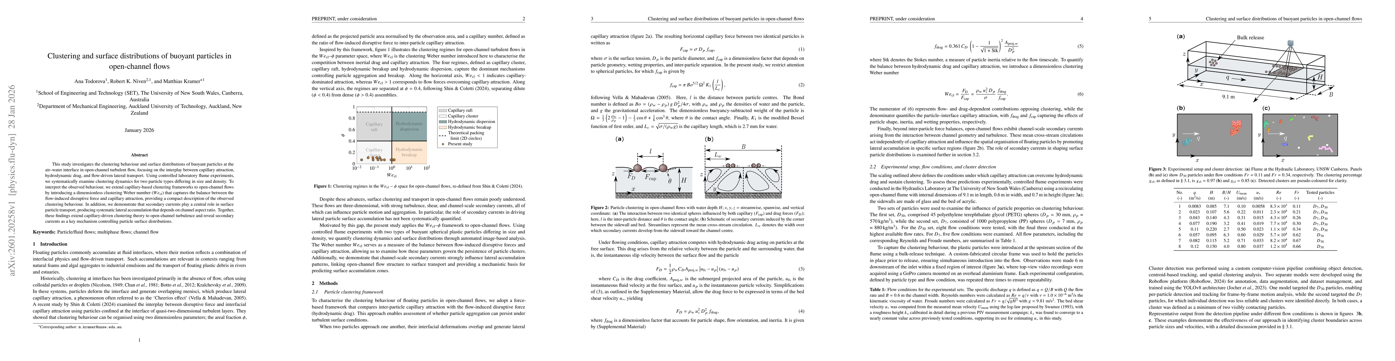 Thumbnail for Clustering and surface distributions of buoyant particles in open-channel flows