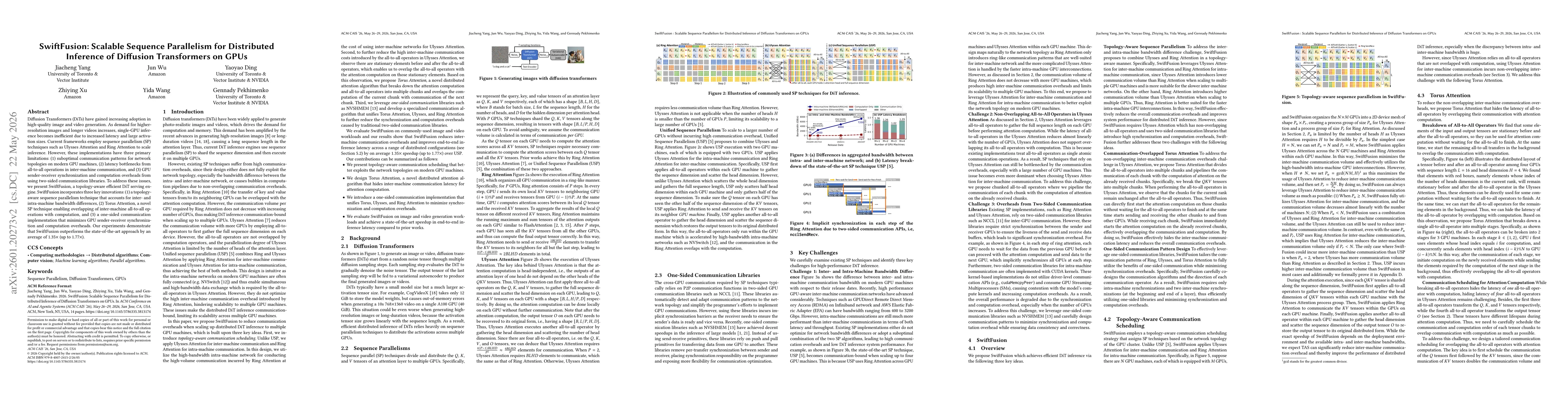 Thumbnail for StreamFusion: Scalable Sequence Parallelism for Distributed Inference of Diffusion Transformers on GPUs