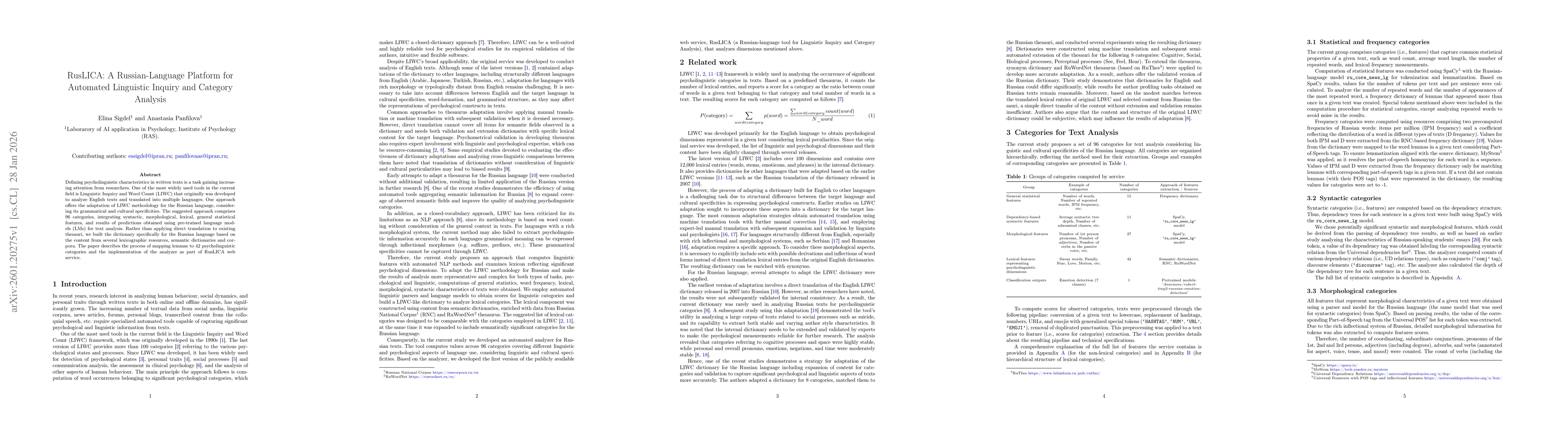 Thumbnail for RusLICA: A Russian-Language Platform for Automated Linguistic Inquiry and Category Analysis