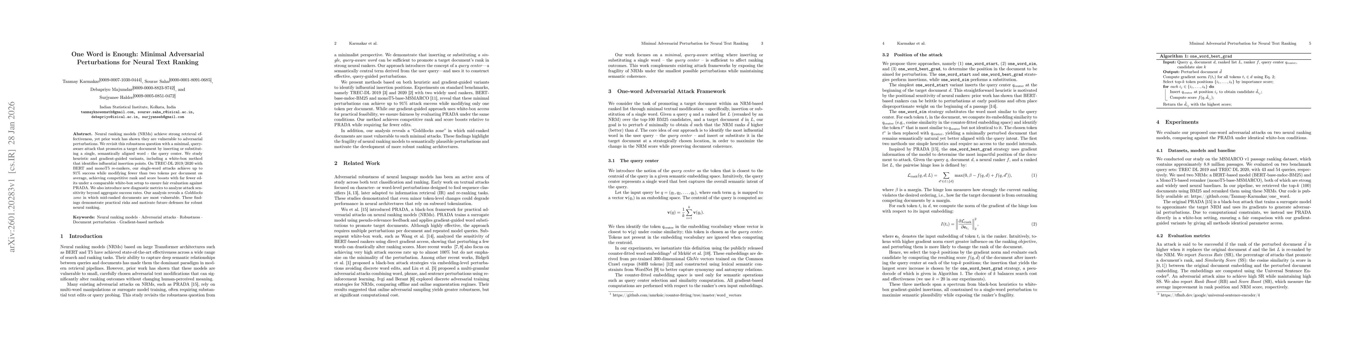 Thumbnail for One Word is Enough: Minimal Adversarial Perturbations for Neural Text Ranking