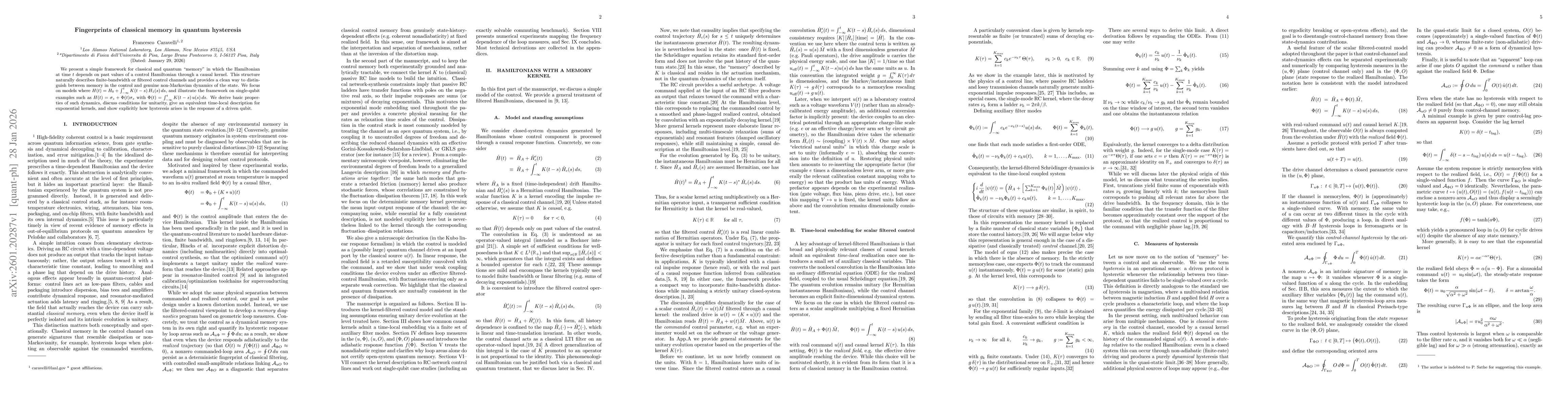 Thumbnail for Fingerprints of classical memory in quantum hysteresis