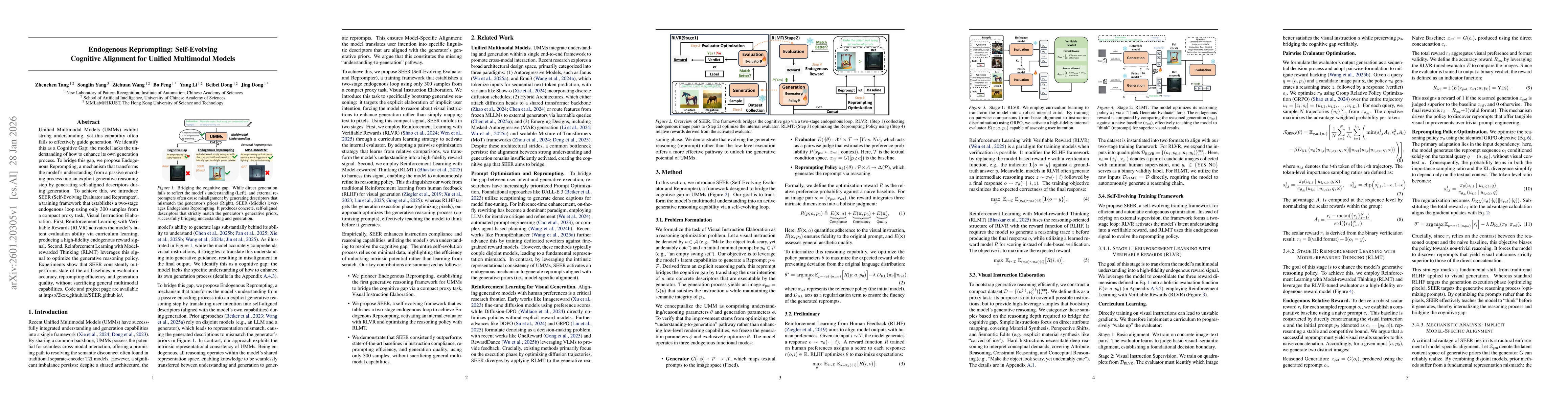 Thumbnail for Endogenous Reprompting: Self-Evolving Cognitive Alignment for Unified Multimodal Models