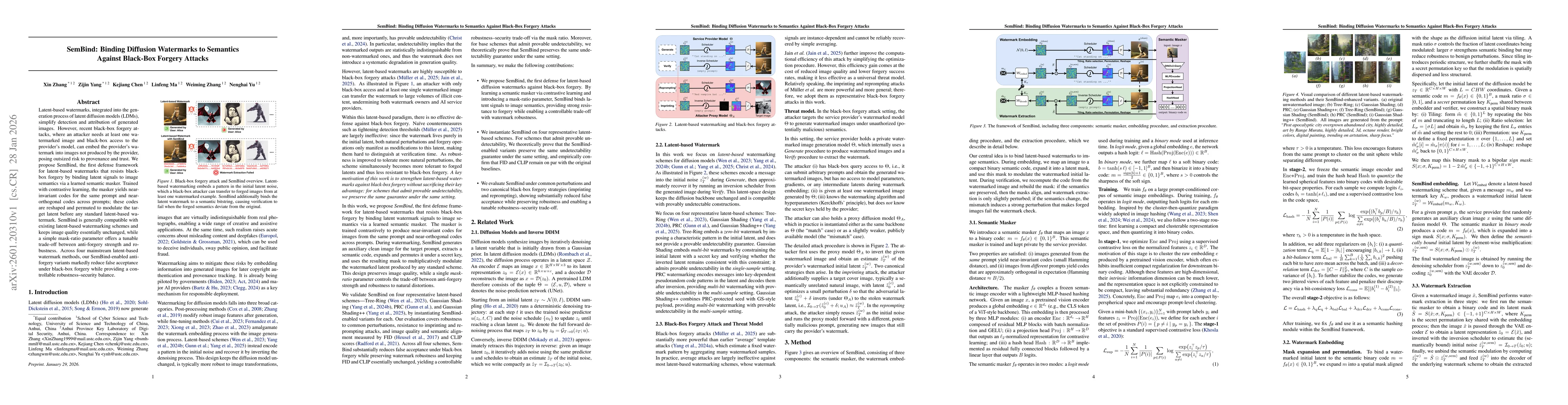 Thumbnail for SemBind: Binding Diffusion Watermarks to Semantics Against Black-Box Forgery Attacks