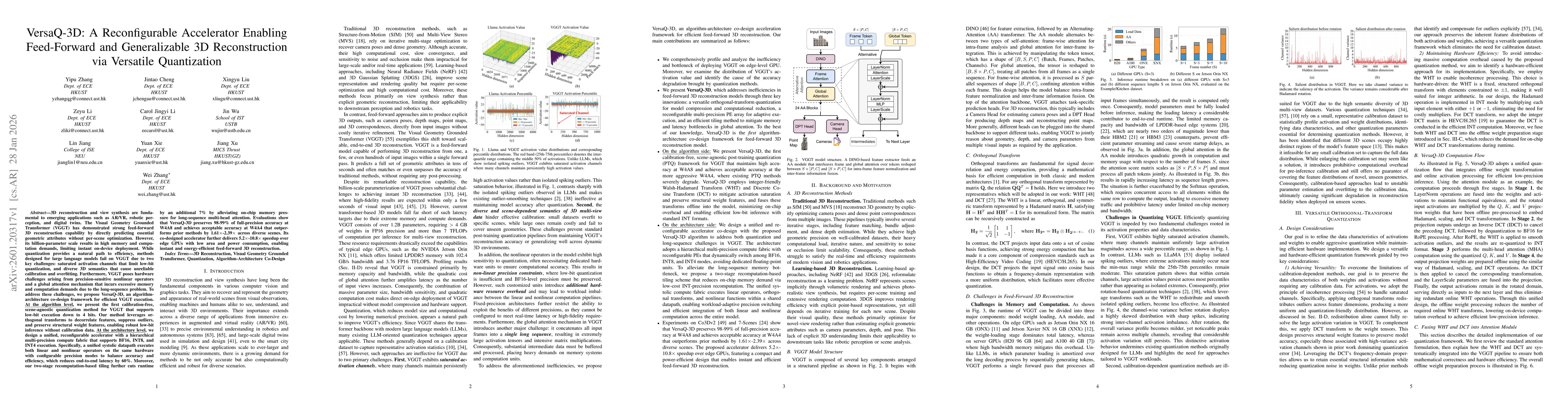 Thumbnail for VersaQ-3D: A Reconfigurable Accelerator Enabling Feed-Forward and Generalizable 3D Reconstruction via Versatile Quantization