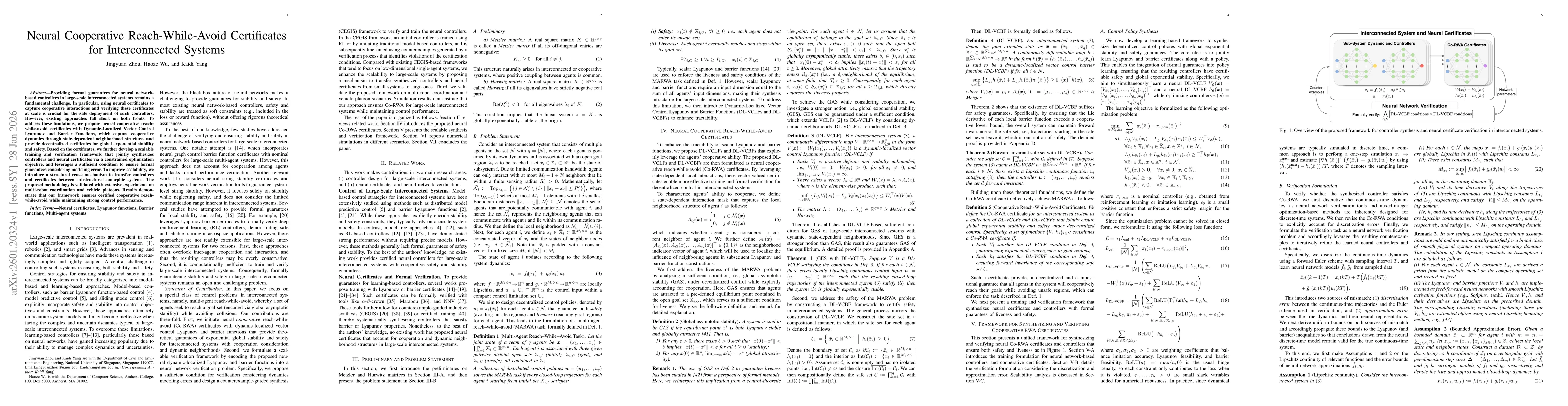 Thumbnail for Neural Cooperative Reach-While-Avoid Certificates for Interconnected Systems