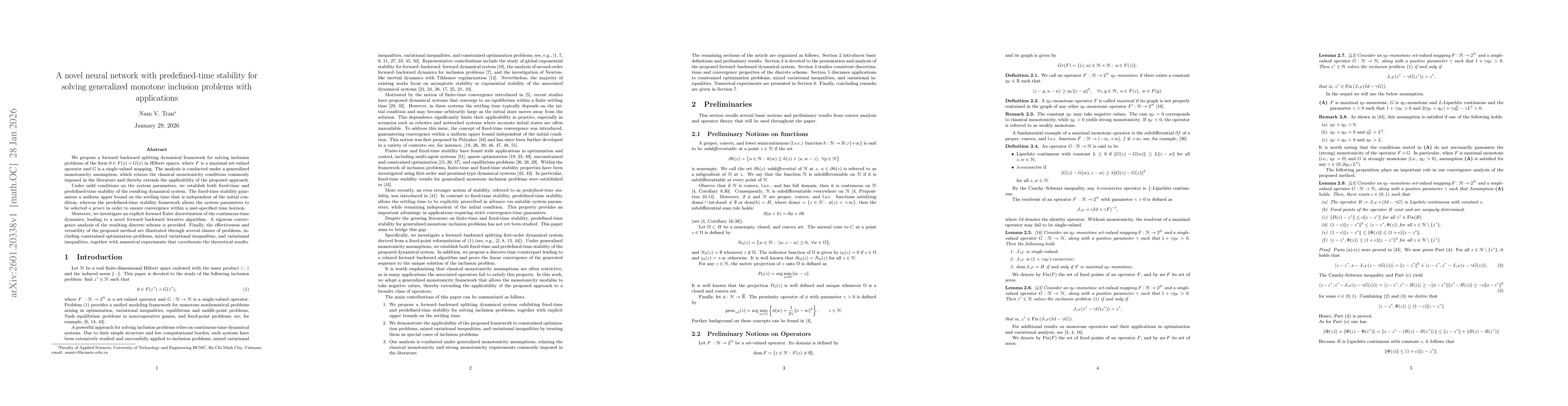Thumbnail for A novel neural network with predefined-time stability for solving generalized monotone inclusion problems with applications