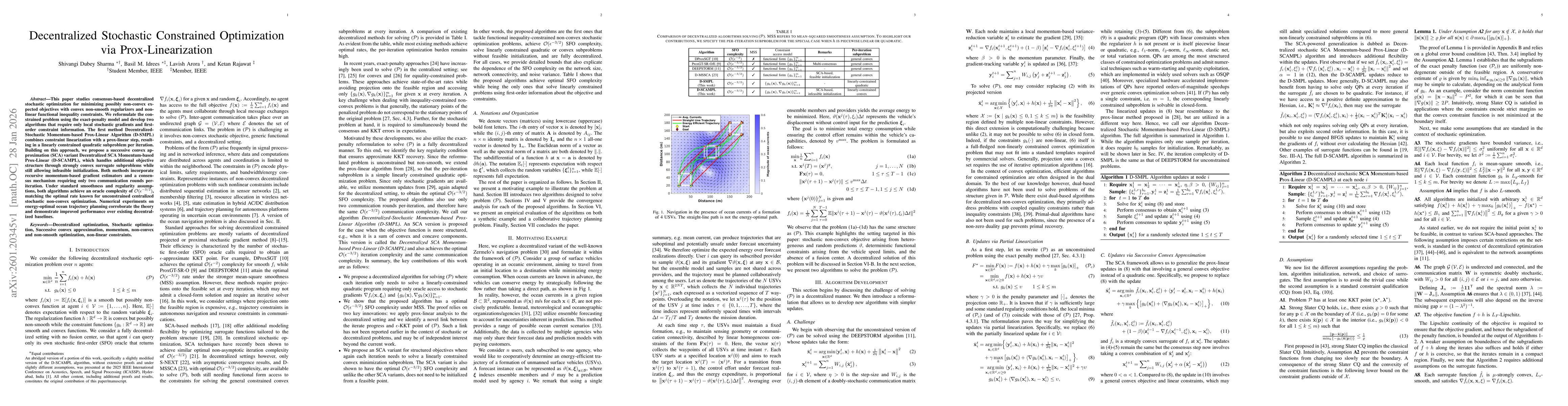 Thumbnail for Decentralized Stochastic Constrained Optimization via Prox-Linearization