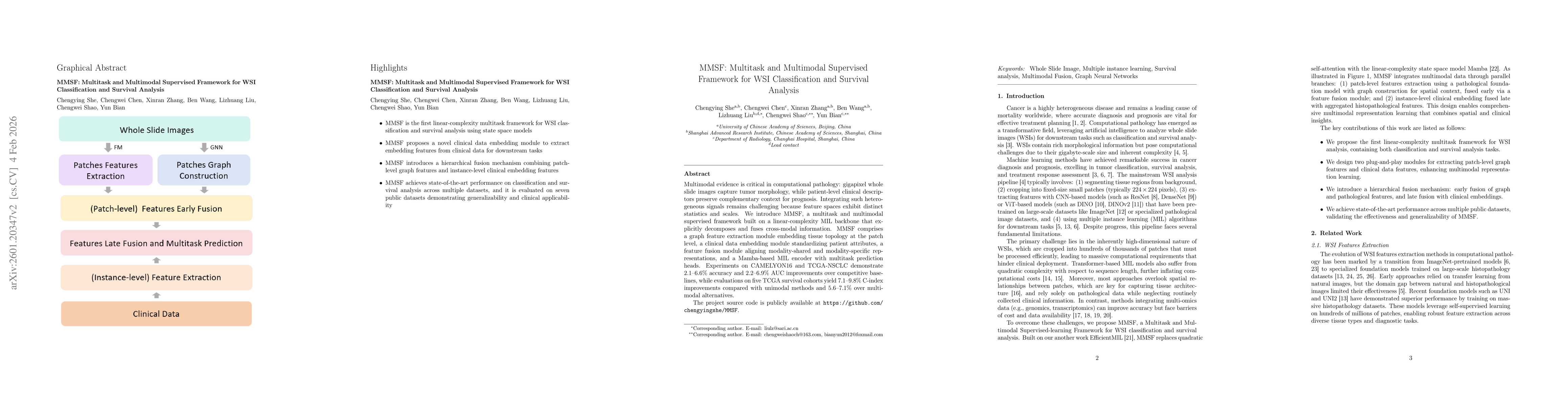 Thumbnail for MMSF: Multitask and Multimodal Supervised Framework for WSI Classification and Survival Analysis