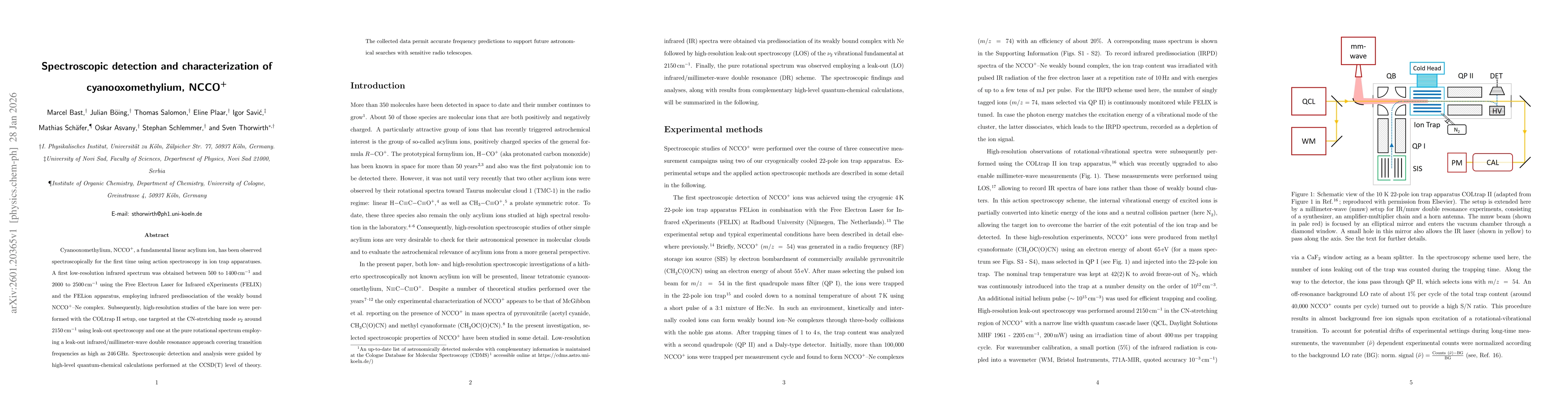Thumbnail for Spectroscopic Detection and Characterization of Cyanooxomethylium, NCCO$^+$