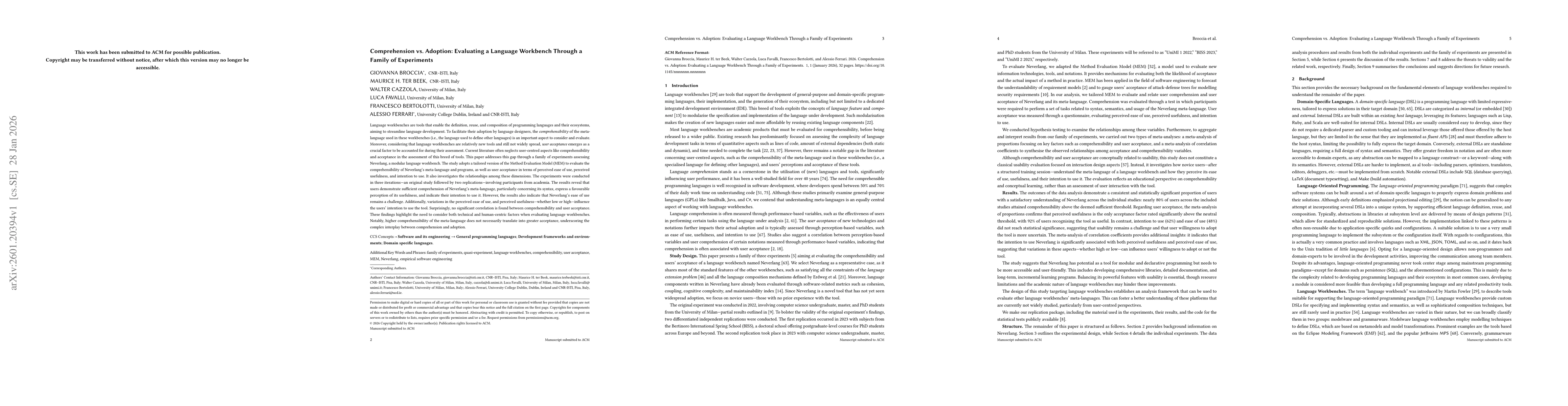 Thumbnail for Comprehension vs. Adoption: Evaluating a Language Workbench Through a Family of Experiments