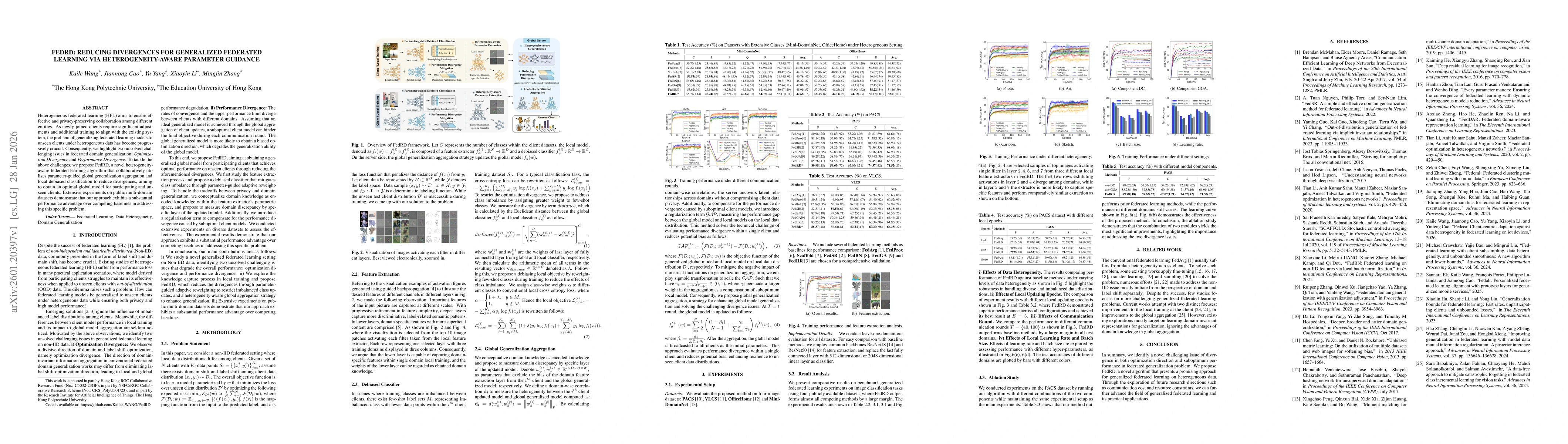 Thumbnail for FedRD: Reducing Divergences for Generalized Federated Learning via Heterogeneity-aware Parameter Guidance
