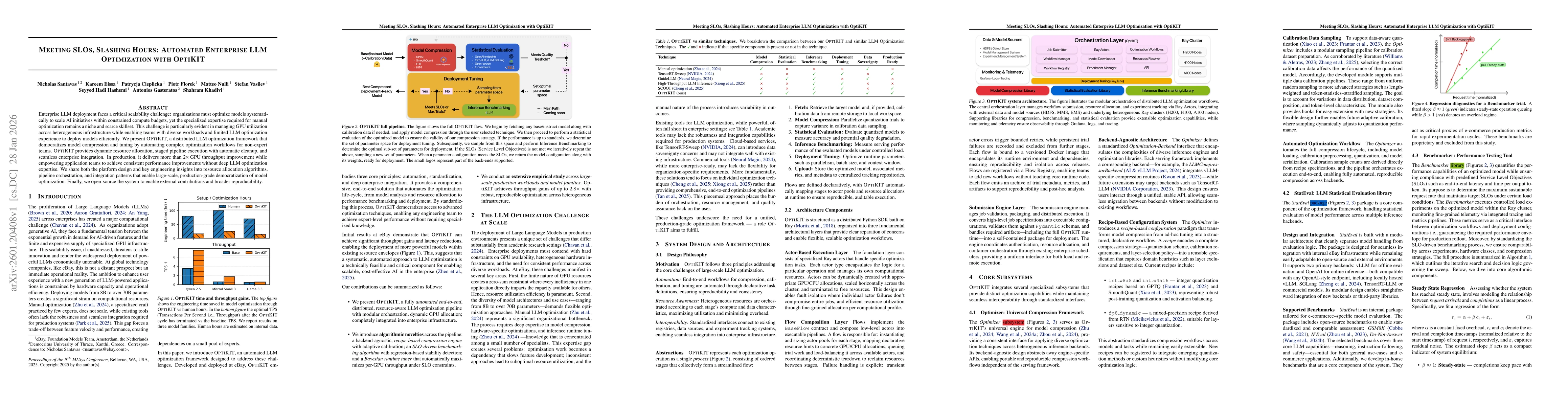 Thumbnail for Meeting SLOs, Slashing Hours: Automated Enterprise LLM Optimization with OptiKIT
