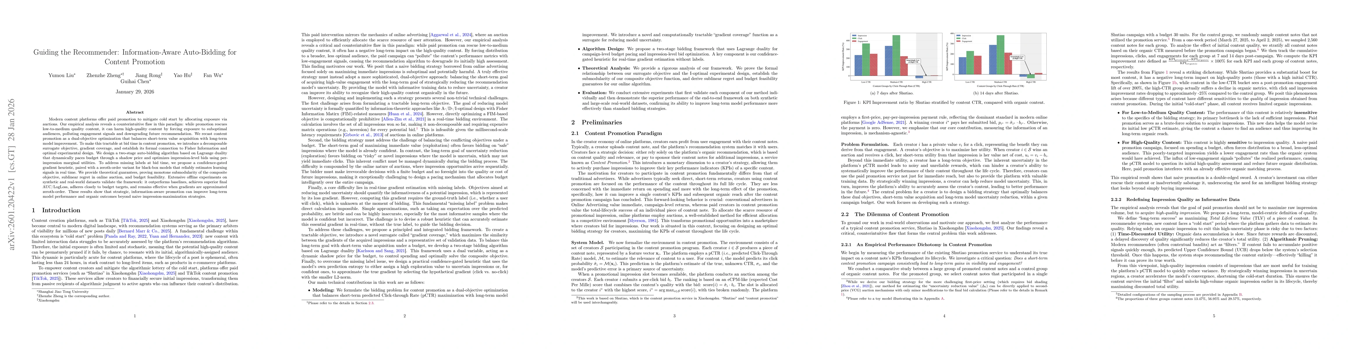 Thumbnail for Guiding the Recommender: Information-Aware Auto-Bidding for Content Promotion