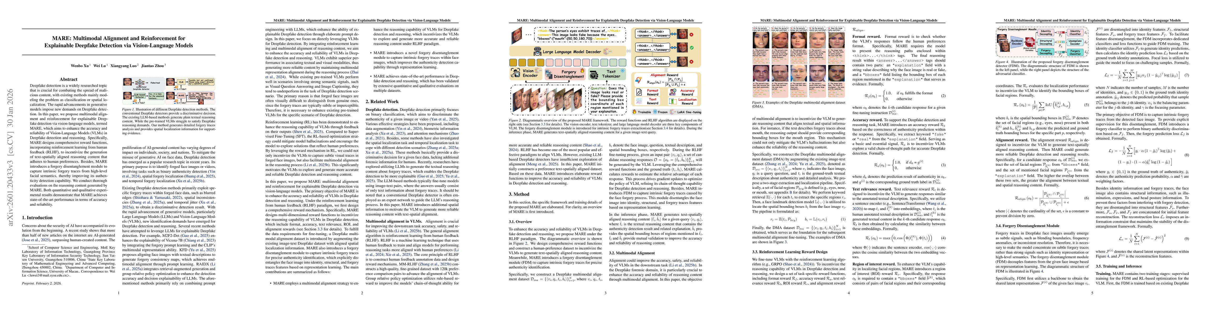 Thumbnail for MARE: Multimodal Alignment and Reinforcement for Explainable Deepfake Detection via Vision-Language Models