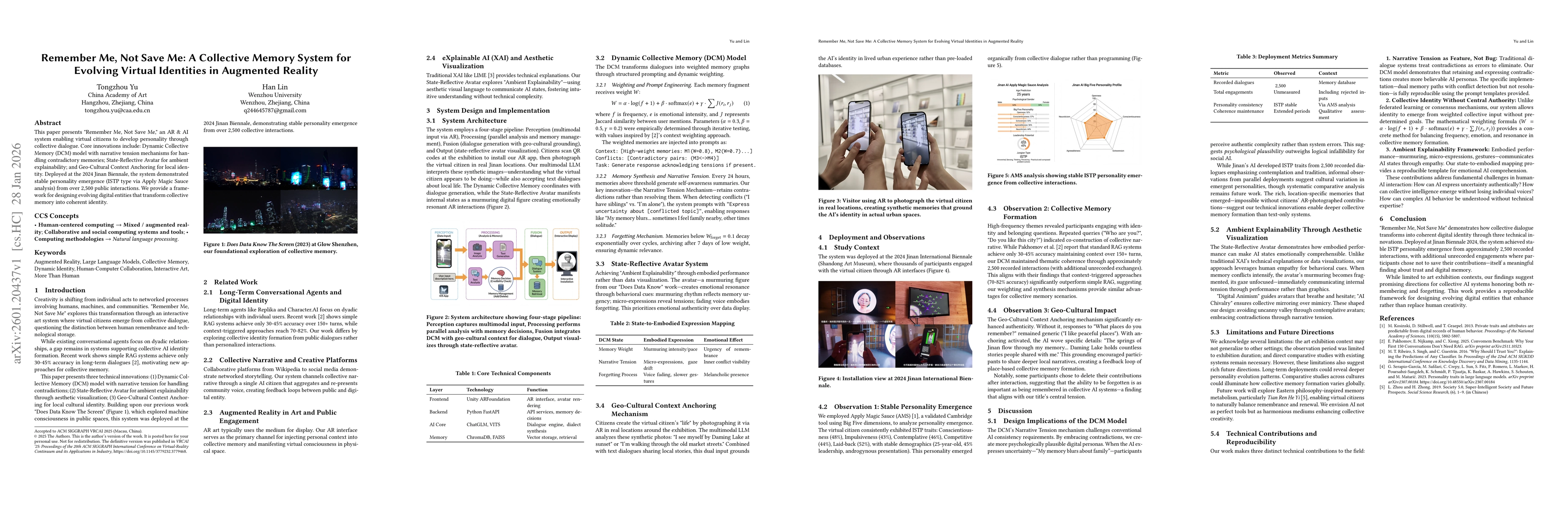 Thumbnail for Remember Me, Not Save Me: A Collective Memory System for Evolving Virtual Identities in Augmented Reality