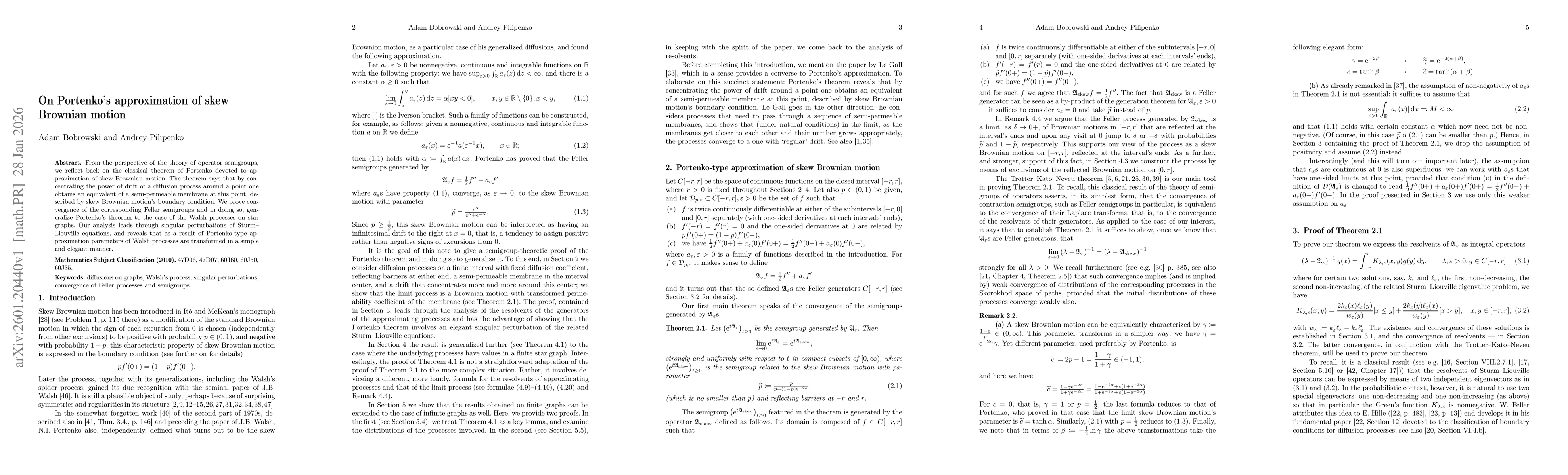 Thumbnail for On Portenko's approximation of skew Brownian motion
