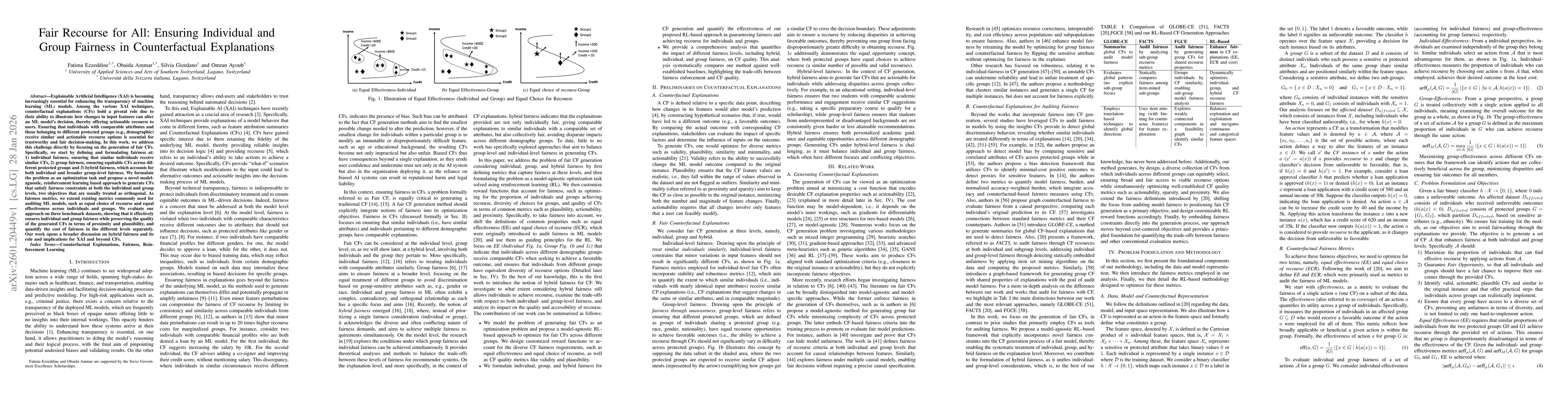 Thumbnail for Fair Recourse for All: Ensuring Individual and Group Fairness in Counterfactual Explanations