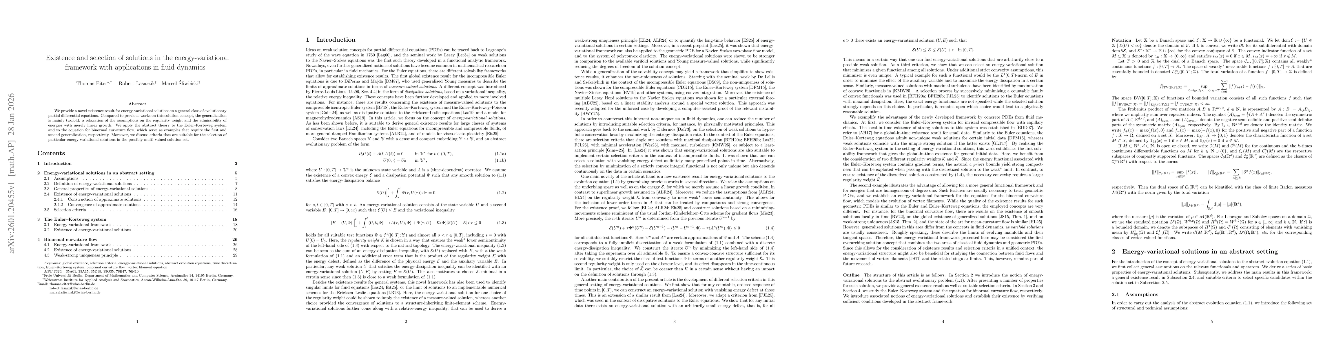 Thumbnail for Existence and selection of solutions in the energy-variational framework with applications in fluid dynamics