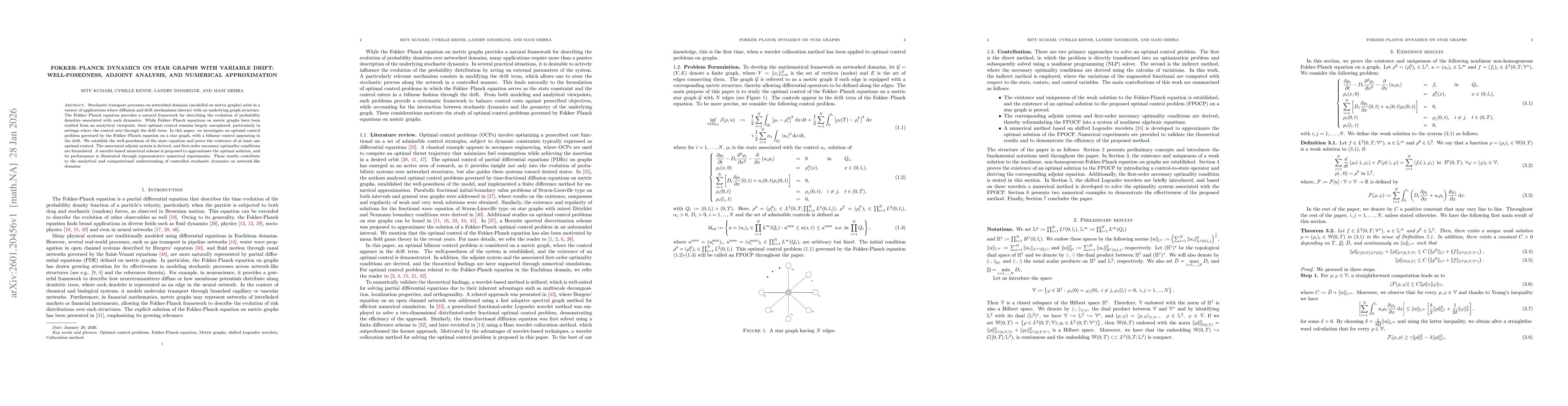 Thumbnail for Fokker--Planck Dynamics on Star Graphs with Variable Drift: Well-Posedness, Adjoint Analysis, and Numerical Approximation