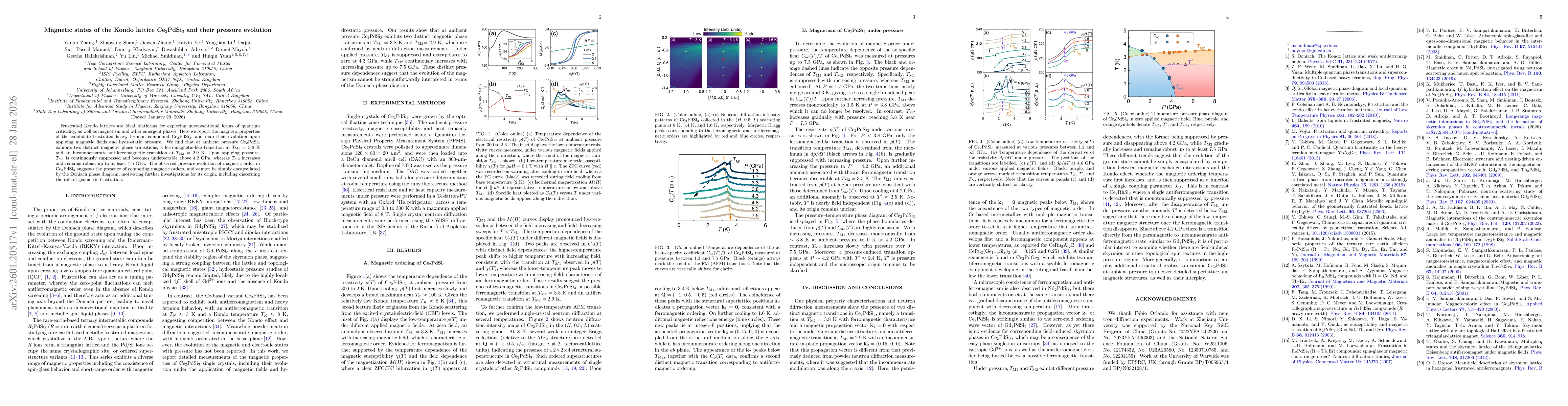 Thumbnail for Magnetic states of the Kondo lattice Ce$_2$PdSi$_3$ and their pressure evolution