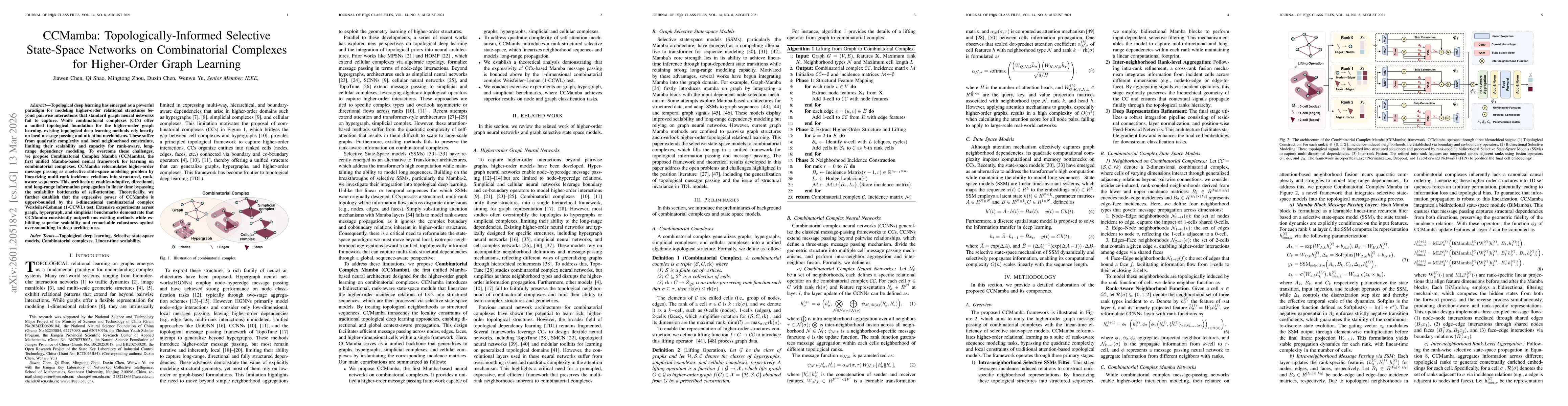 Thumbnail for CCMamba: Selective State-Space Models for Higher-Order Graph Learning on Combinatorial Complexes