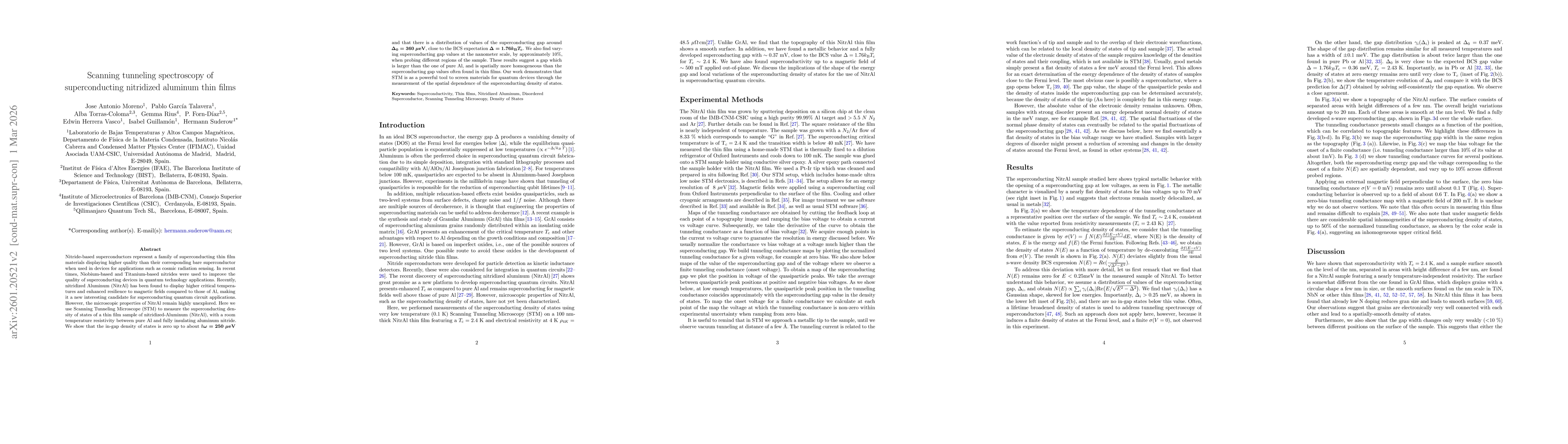 Thumbnail for Superconducting density of states of nitridized Aluminum thin films