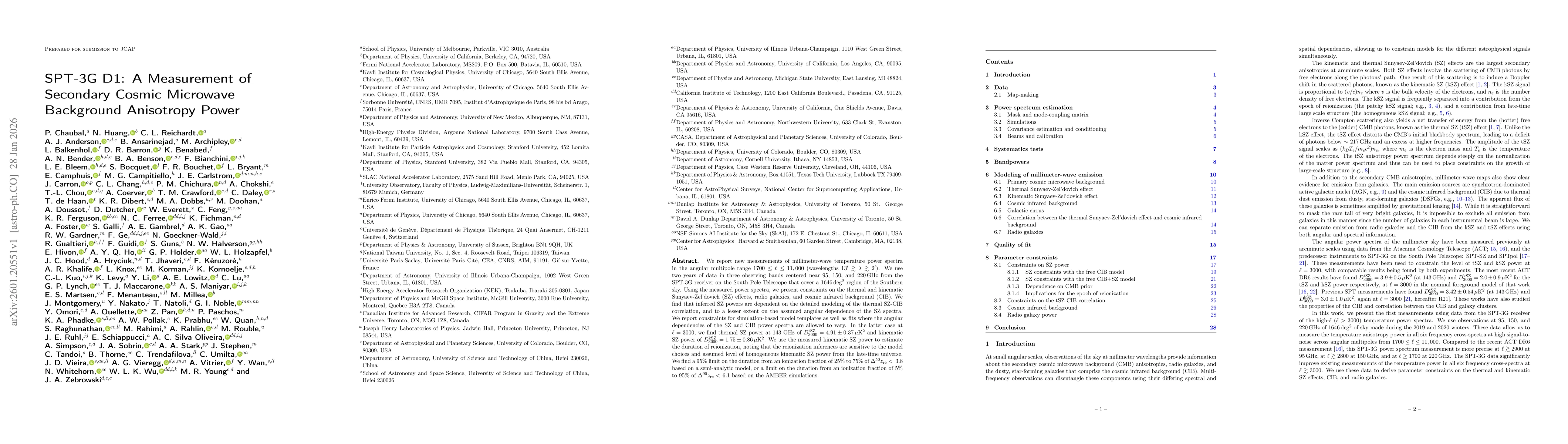 Thumbnail for SPT-3G D1: A Measurement of Secondary Cosmic Microwave Background Anisotropy Power