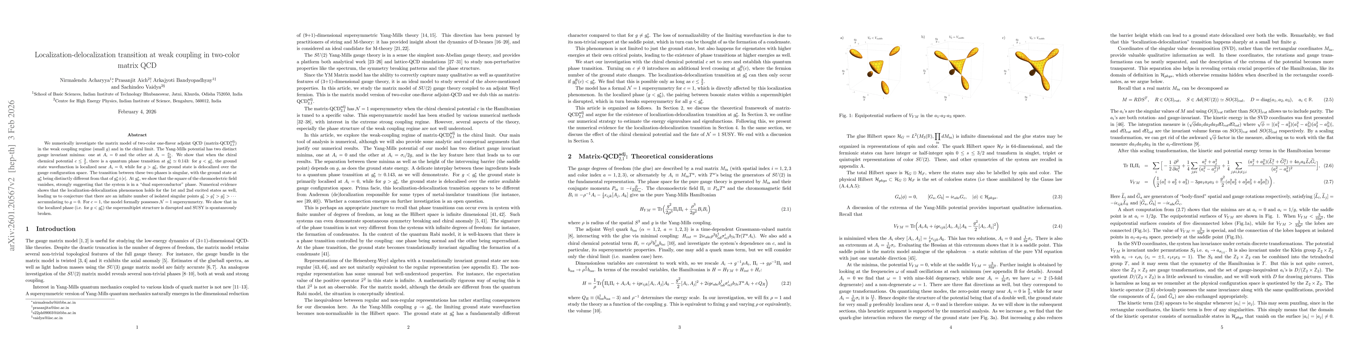 Thumbnail for Localization-delocalization transition at weak coupling in two-color matrix QCD