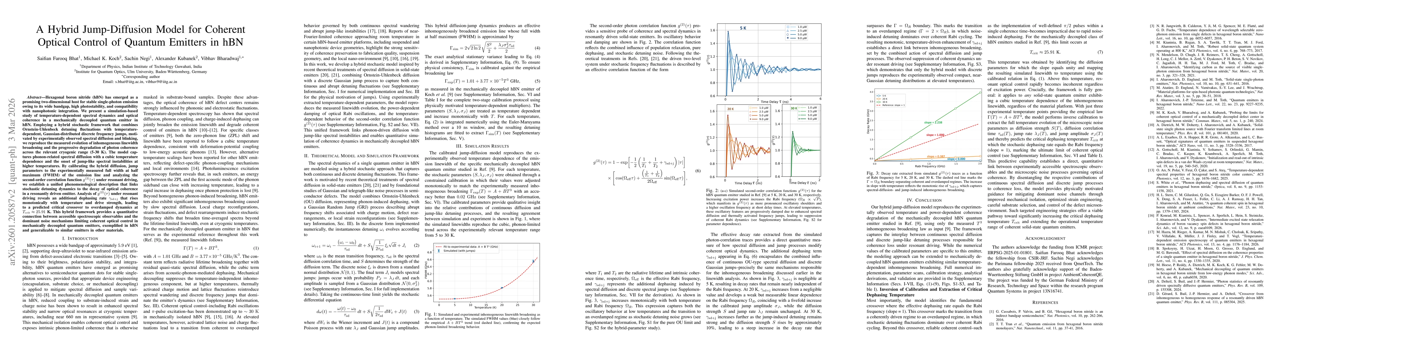Thumbnail for A Hybrid Jump-Diffusion Model for Coherent Optical Control of Quantum Emitters in hBN